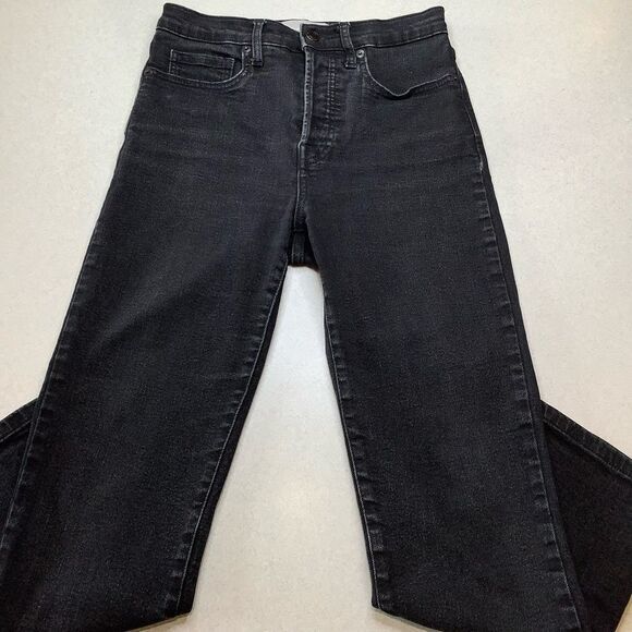 Everlane High Rise Slim Straight Jean 27 Ankle Washed Black - Picture 5 of 8